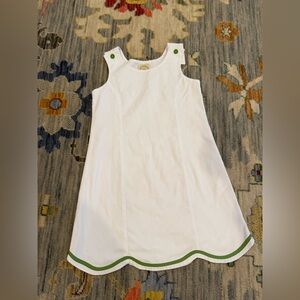 The Beaufort Bonnet Company Girls White Dress with Green Accents tulip skirt 12